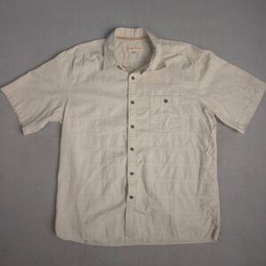 Territory Ahead Mens XL Beige Short Sleeve Button Up Shirt Casual